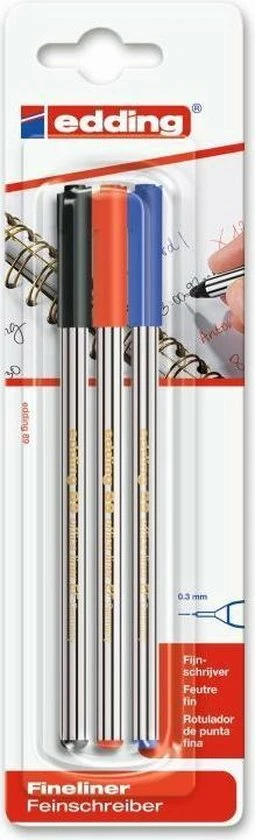 Beste deal π Edding Fineliner - Office Liner - Rood, Zwart En Blauw - EF 89 β 3 Beste deal π Edding Fineliner - Office Liner - Rood, Zwart En Blauw - EF 89 β