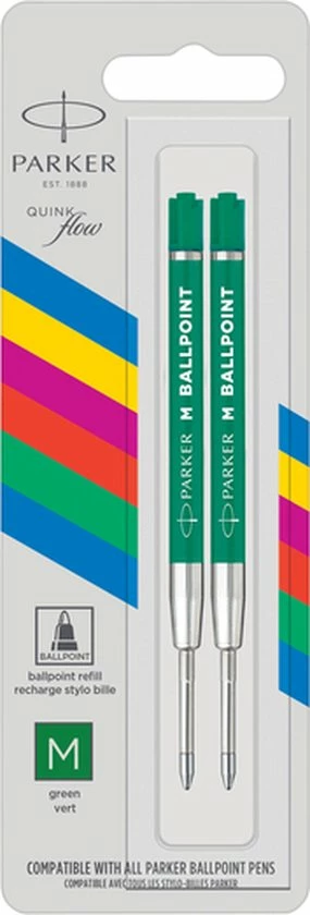 Korting ๐ Parker Gelpen Vulling | Medium Punt (0,7 Mm) | Groene QUINK Inkt | 2 Stuks โค๏ธ 3 Korting ๐ Parker Gelpen Vulling | Medium Punt (0,7 Mm) | Groene QUINK Inkt | 2 Stuks โค๏ธ