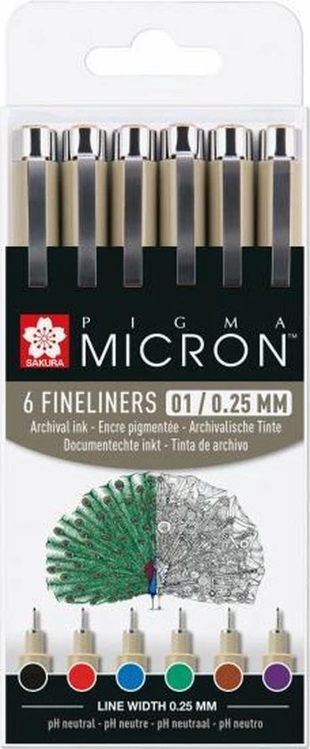 Kopen โ๏ธ Sakura Pigma Micron 6 Kleuren Fineliners - 01 - 0,25mm ๐งจ 7 Kopen โ๏ธ Sakura Pigma Micron 6 Kleuren Fineliners - 01 - 0,25mm ๐งจ - Afbeelding 5