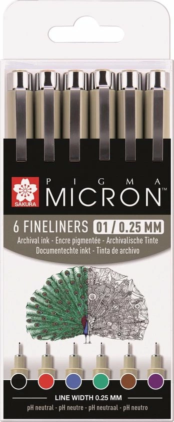Kopen โ๏ธ Sakura Pigma Micron 6 Kleuren Fineliners - 01 - 0,25mm ๐งจ 5 Kopen โ๏ธ Sakura Pigma Micron 6 Kleuren Fineliners - 01 - 0,25mm ๐งจ - Afbeelding 3