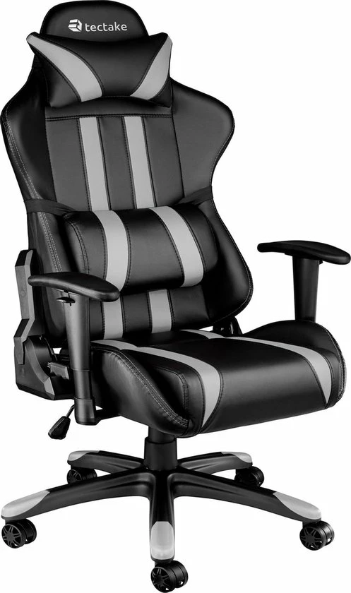 Beste Pirce 😍 TecTake Gaming Chair Bureaustoel - Premium Racing - Zwart/Grijs - Kunstleer - Verstelbaar ❤️ 3 Beste Pirce 😍 TecTake Gaming Chair Bureaustoel - Premium Racing - Zwart/Grijs - Kunstleer - Verstelbaar ❤️