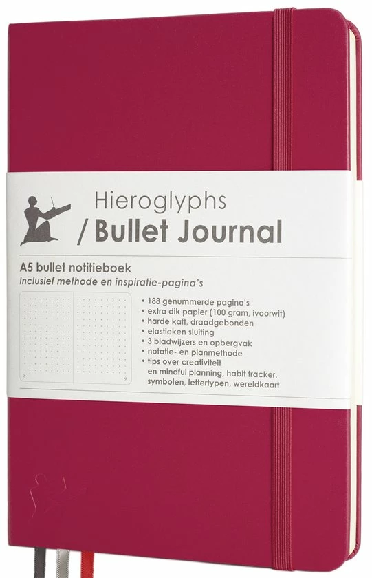 Gloednieuw 🌟 Hieroglyphs Bullet Journal - A5 Notitieboek - 100 Grams Papier - Hardcover Notebook Dotted - Met Handleiding En Inspiratie - Nederlands - Roze 🎁 3 Gloednieuw 🌟 Hieroglyphs Bullet Journal - A5 Notitieboek - 100 Grams Papier - Hardcover Notebook Dotted - Met Handleiding En Inspiratie - Nederlands - Roze 🎁