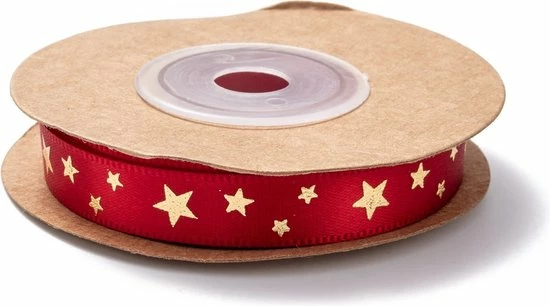Beste Verkoop 👏 Merkloos Kerst Lint 10mm (1cm) | Luxe Satijnlint | Kerstlint | Gouden Sterren | Rood Goud | Cadeaulint | Decoratielint | Rol: 9 Meter ❤️ 5 Beste Verkoop 👏 Merkloos Kerst Lint 10mm (1cm) | Luxe Satijnlint | Kerstlint | Gouden Sterren | Rood Goud | Cadeaulint | Decoratielint | Rol: 9 Meter ❤️ - Afbeelding 3