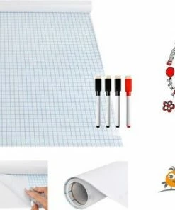 Flash-uitverkoop โจ Merkloos Whiteboard Folie XL Zelfklevend Met 4 Whiteboardmarkers - Whiteboard Sticker - Whiteboardsticker - Whiteboardfolie - Schoolbord Folie - Memobord Folie - 200 X 45 CM ๐ฅฐ