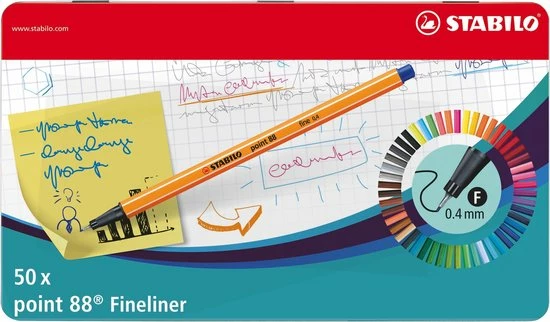 Nieuw ๐คฉ STABILO Point 88 - Fineliner 0,4 Mm - 50 Stuks Metalen Etui - Met 47 Verschillende Kleuren ๐ฅฐ 3 Nieuw ๐คฉ STABILO Point 88 - Fineliner 0,4 Mm - 50 Stuks Metalen Etui - Met 47 Verschillende Kleuren ๐ฅฐ