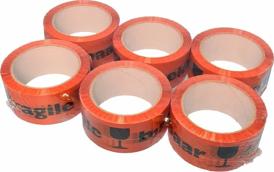 Promo ⌛ ACEverpakkingen.nl Breekbaar Tape - 6 Rollen - 48mm X 66 Meter - Waarschuwingstape - PP Tape Acryl - Fragile Plakband - Oranje/Zwart ✨ 3 Promo ⌛ ACEverpakkingen.nl Breekbaar Tape - 6 Rollen - 48mm X 66 Meter - Waarschuwingstape - PP Tape Acryl - Fragile Plakband - Oranje/Zwart ✨
