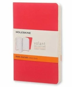 Nieuw 💯 Moleskine Volant Notitieboek Soft Cover - Licht & Donkerrood - Pocket - Lijnen - Set Van 2 🥰