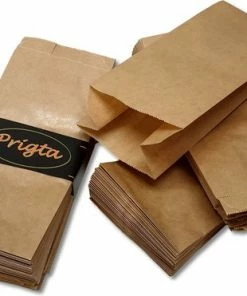Beste deal ๐ Prigta - Papieren Zakjes - Met Zijvouw - 1 Pond - 50 Stuks - Bruin - 13x8x26cm / Fruitzakken ๐คฉ