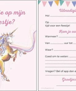 Groothandel ✔️ Invulkaarten.nl Uitnodiging Kinderfeestje | 20 Stuks | Uitnodigingskaarten | Uitnodiging Verjaardag | Uitnodiging Feest | Uitnodiging Kinderfeestje Meisje | Uitnodiging Kinderfeestje Unicorn | Uitnodiging Feestje 👍