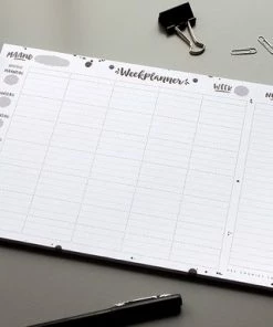 Alternative view of Flash-uitverkoop 🌟 HEE Goodies Weekplanner Papier A4 Afscheurbaar Familieplanner Zwart Wit Gezinsplanner 5 Personen Werkplanner Ophangbaar ⌛