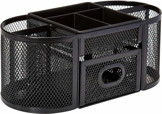Begroting 🎁 Buxibo Pennenbak Met 9 Vakken - Pennenhouder/Desk/Bureau/Organizer - Mesh - Pennenbakje Met Lade - Zwart 🎁 3 Begroting 🎁 Buxibo Pennenbak Met 9 Vakken - Pennenhouder/Desk/Bureau/Organizer - Mesh - Pennenbakje Met Lade - Zwart 🎁
