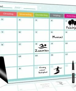 Gloednieuw ๐ Brute Strength - Magnetisch Weekplanner Whiteboard (5) - A3 - Planbord - Familieplanner - Gezinsplanner - To Do Planner ๐