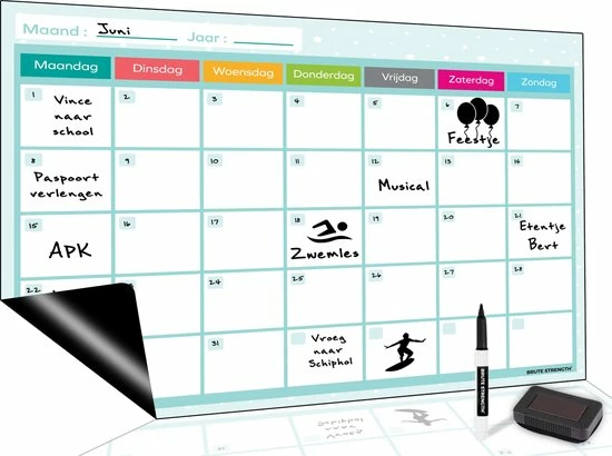 Gloednieuw ๐ Brute Strength - Magnetisch Weekplanner Whiteboard (5) - A3 - Planbord - Familieplanner - Gezinsplanner - To Do Planner ๐ 3 Gloednieuw ๐ Brute Strength - Magnetisch Weekplanner Whiteboard (5) - A3 - Planbord - Familieplanner - Gezinsplanner - To Do Planner ๐