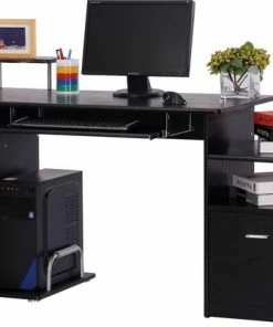 Alternative view of Groothandel 🌟 Merkloos Bureau - Schrijftafel - Computerbureau - Bureautafel - Opslagruimte - 152 X 60 X 88cm - Zwart 🤩
