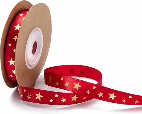 Beste Verkoop 👏 Merkloos Kerst Lint 10mm (1cm) | Luxe Satijnlint | Kerstlint | Gouden Sterren | Rood Goud | Cadeaulint | Decoratielint | Rol: 9 Meter ❤️ 4 Beste Verkoop 👏 Merkloos Kerst Lint 10mm (1cm) | Luxe Satijnlint | Kerstlint | Gouden Sterren | Rood Goud | Cadeaulint | Decoratielint | Rol: 9 Meter ❤️ - Afbeelding 2