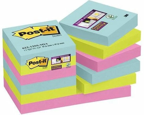 Nieuw ๐ Post-it® Super Sticky Notes - Kleurenset Miami, Aquawave, Neon Groen, Neon Rose - 47,6mm X 47,6mm ๐ 5 Nieuw ๐ Post-it® Super Sticky Notes - Kleurenset Miami, Aquawave, Neon Groen, Neon Rose - 47,6mm X 47,6mm ๐ - Afbeelding 3