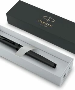 Beste Pirce 🎁 Parker IM-rollerbalpen | Matzwart Met Zwarte Afwerking | Fijne Punt Met Navulling Met Zwarte Inkt | Geschenkverpakking 💯