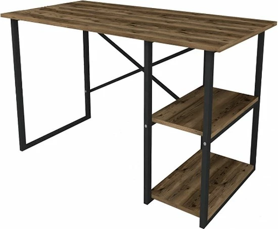 Nieuw 🎁 Desquality Desq-Bureau Tafel - Laptop Tafel - Industrieel - MDF/Metaal - Bruin/Zwart - 120x75X60 😍 3 Nieuw 🎁 Desquality Desq-Bureau Tafel - Laptop Tafel - Industrieel - MDF/Metaal - Bruin/Zwart - 120x75X60 😍