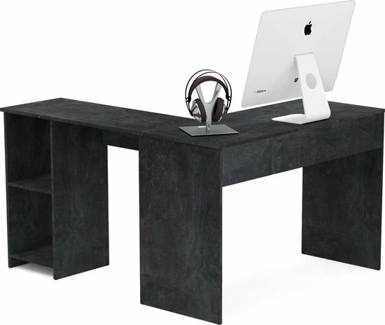 Hete verkoop ⭐ AZ-Home Meubels Hoekbureau Simple - Donkergrijs - Bureau - 140x48x75 Cm 😍 4 Hete verkoop ⭐ AZ-Home Meubels Hoekbureau Simple - Donkergrijs - Bureau - 140x48x75 Cm 😍 - Afbeelding 2