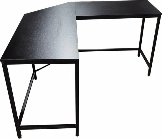 Nieuw 😍 VDD Industrial Vintage Design Hoekbureau Stoer - L-vormige Computertafel - Industrieel Zwart 🌟 6 Nieuw 😍 VDD Industrial Vintage Design Hoekbureau Stoer - L-vormige Computertafel - Industrieel Zwart 🌟 - Afbeelding 4