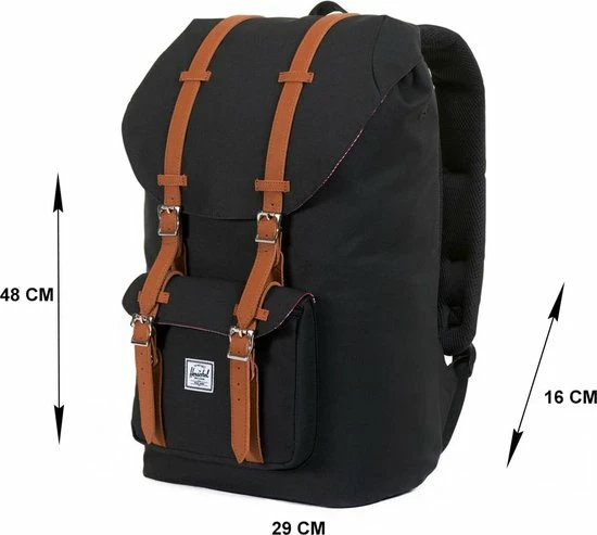 Flash-uitverkoop ๐ Herschel Little America - Black/Tan Synthetic Leather / Ruime Rugzak Met 25L Opbergvolume - 15" Fleece-gevoerd Laptopvak - Magnetische Sluiting / Met Levenslange Fabrieksgarantie / Limited Lifetime Warranty / Zwart ๐ 21 Flash-uitverkoop ๐ Herschel Little America - Black/Tan Synthetic Leather / Ruime Rugzak Met 25L Opbergvolume - 15" Fleece-gevoerd Laptopvak - Magnetische Sluiting / Met Levenslange Fabrieksgarantie / Limited Lifetime Warranty / Zwart ๐ - Afbeelding 19
