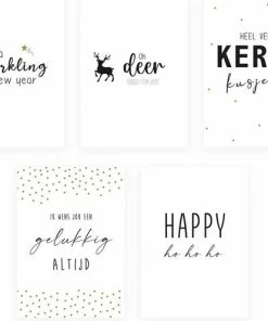 Korting 🛒 Humble Lines 20x Moderne Kerstkaarten - 105x148mm 🤩
