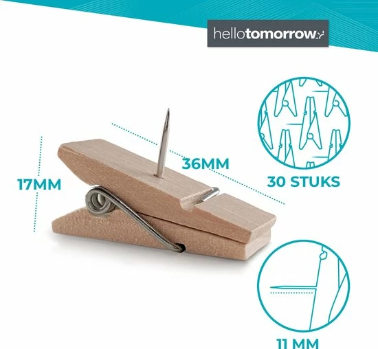 Uitgang ❤️ Hello Tomorrow® 30 St. Punaises Voor Prikbord Kurk - Decoratie Muur & Wand - Knutselen - Houten ✔️ 10 Uitgang ❤️ Hello Tomorrow® 30 St. Punaises Voor Prikbord Kurk - Decoratie Muur & Wand - Knutselen - Houten ✔️ - Afbeelding 8