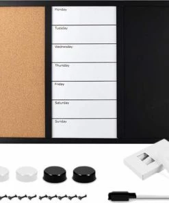 Coupon ๐ HMerch 3-in-1 Weekplanner Magneetbord En Prikbord - Whiteboard En Krijtbord Voor Gezin / Familie - Familieplanner 2023 - To Do Planner Memobord - Maandplanner - Voor Volwassenen En Kinderen ๐งจ