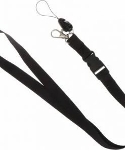 Flash-uitverkoop 😉 Fako Bijoux® - Keycord - Lanyard - Sleutelkoord - Badgehouder - 51cm - 20mm - Zwart 💯