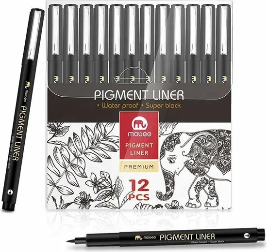 Groothandel 🔔 MOBEE-Fineliners-Zwart-11 Stuks + 1 Brushpen-Vervanging Van Sakura-Watervast-Pigment Liner-Super Inkt-Tekenen-Schrijven-Handlettering-Schetsen-Kalligrafie ⌛ 3 Groothandel 🔔 MOBEE-Fineliners-Zwart-11 Stuks + 1 Brushpen-Vervanging Van Sakura-Watervast-Pigment Liner-Super Inkt-Tekenen-Schrijven-Handlettering-Schetsen-Kalligrafie ⌛