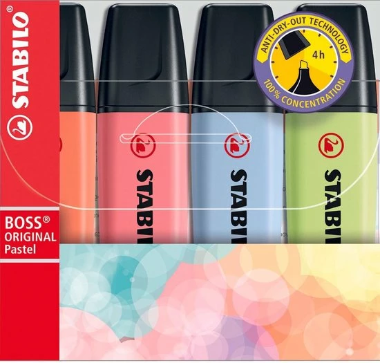 Beste deal ๐ STABILO BOSS ORIGINAL Pastel - Markeerstift - Markeren Met Pastelkleuren - Etui Met 4 Kleuren โ๏ธ 3 Beste deal ๐ STABILO BOSS ORIGINAL Pastel - Markeerstift - Markeren Met Pastelkleuren - Etui Met 4 Kleuren โ๏ธ