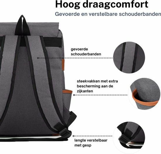 Uitgang ๐ ZILOU® Rugtas - Rugzak - 20-35 Liter - 16" Laptopvak - School - Werk - Reizen - Grijs ๐คฉ 4 Uitgang ๐ ZILOU® Rugtas - Rugzak - 20-35 Liter - 16" Laptopvak - School - Werk - Reizen - Grijs ๐คฉ - Afbeelding 2
