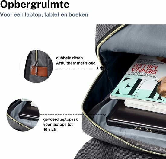 Uitgang ๐ ZILOU® Rugtas - Rugzak - 20-35 Liter - 16" Laptopvak - School - Werk - Reizen - Grijs ๐คฉ 5 Uitgang ๐ ZILOU® Rugtas - Rugzak - 20-35 Liter - 16" Laptopvak - School - Werk - Reizen - Grijs ๐คฉ - Afbeelding 3
