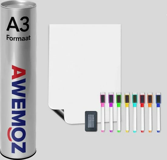 Groothandel 🔥 AWEMOZ Magnetisch Whiteboard - A3 Formaat - Familieplanner 2022 - Weekplanner & Maandplanner - Planbord - Incl. 8 Whiteboard Stiften & Whiteboard Wisser ⌛ 8 Groothandel 🔥 AWEMOZ Magnetisch Whiteboard - A3 Formaat - Familieplanner 2022 - Weekplanner & Maandplanner - Planbord - Incl. 8 Whiteboard Stiften & Whiteboard Wisser ⌛ - Afbeelding 6