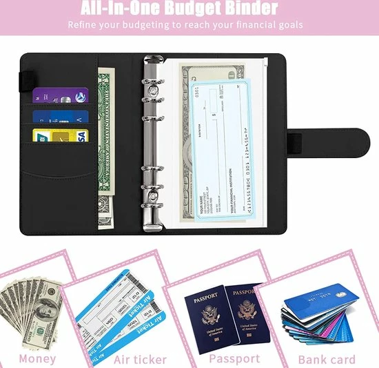 Flash-uitverkoop ๐ A.K.A. A6 Money Budget Planner Met Geldenveloppen – Geld Kasboek Zwart Leer Money Saver Binder ๐ 9 Flash-uitverkoop ๐ A.K.A. A6 Money Budget Planner Met Geldenveloppen – Geld Kasboek Zwart Leer Money Saver Binder ๐ - Afbeelding 7