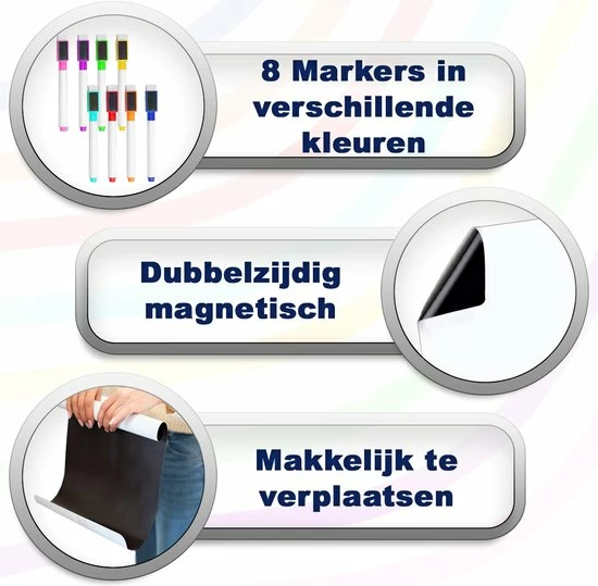 Groothandel 🔥 AWEMOZ Magnetisch Whiteboard - A3 Formaat - Familieplanner 2022 - Weekplanner & Maandplanner - Planbord - Incl. 8 Whiteboard Stiften & Whiteboard Wisser ⌛ 5 Groothandel 🔥 AWEMOZ Magnetisch Whiteboard - A3 Formaat - Familieplanner 2022 - Weekplanner & Maandplanner - Planbord - Incl. 8 Whiteboard Stiften & Whiteboard Wisser ⌛ - Afbeelding 3