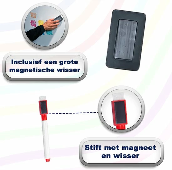 Groothandel 🔥 AWEMOZ Magnetisch Whiteboard - A3 Formaat - Familieplanner 2022 - Weekplanner & Maandplanner - Planbord - Incl. 8 Whiteboard Stiften & Whiteboard Wisser ⌛ 10 Groothandel 🔥 AWEMOZ Magnetisch Whiteboard - A3 Formaat - Familieplanner 2022 - Weekplanner & Maandplanner - Planbord - Incl. 8 Whiteboard Stiften & Whiteboard Wisser ⌛ - Afbeelding 8