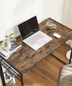 Alternative view of Beste Pirce ❤️ VASAGLE Computertafel, Inklapbaar Bureau Met 8 Haken, Werkstation, Geen Gereedschap Nodig, Industrieel Design, Voor Thuiskantoor, Laptop En Pc, Vintage Bruin-zwart LWD42X 🛒
