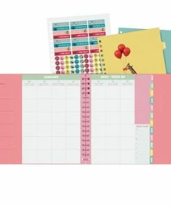Alternative view of Gloednieuw 🤩 Grappige Dieren Familie Agenda 2023 - Lannoo - Ringband - 1 Week Per 2 Pagina's - 18 X 24 Cm - Roze 😍