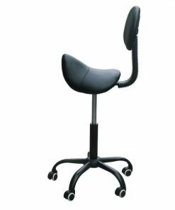Alternative view of Nieuw 🥰 Alora Zadelkruk Met Rugleuning Zwart - Verstelbaar In Hoogte - Ergonomisch 💯