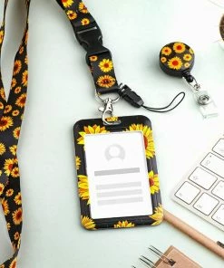 Alternative view of Begroting 🎁 Mycramé Zonnebloem Lange Lanyard Sleutelhanger En Keycord - Badgehouder Met Clip Trekkoord - Uittrekbare Badge Pashouder - Kaarthouder Keykoord - Houder Voor Kaart/Sleutels - Telefoon/GSM Koord - Sleutelkoord - Plastic ID Pashouder Ketting - Telefoonkoord 🔔