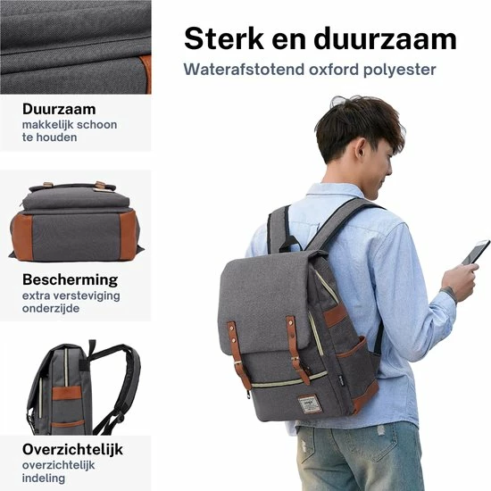 Uitgang ๐ ZILOU® Rugtas - Rugzak - 20-35 Liter - 16" Laptopvak - School - Werk - Reizen - Grijs ๐คฉ 10 Uitgang ๐ ZILOU® Rugtas - Rugzak - 20-35 Liter - 16" Laptopvak - School - Werk - Reizen - Grijs ๐คฉ - Afbeelding 8