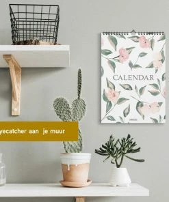 Alternative view of Beste Pirce 👍 Fabrikten Verjaardagskalender - Bloemen - Groen/Roze/Rood/Geel - A4 🎁
