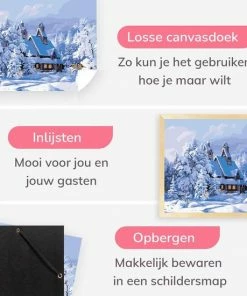 Aanbiedingen 👏 HobbyMania Schilderen Op Nummer Volwassenen Kerst Winterhuisje - 50x40 Cm - Inclusief Tekenhandschoen - Paint By Number Volwassenen ✨ -A-journal shop 550x550 344