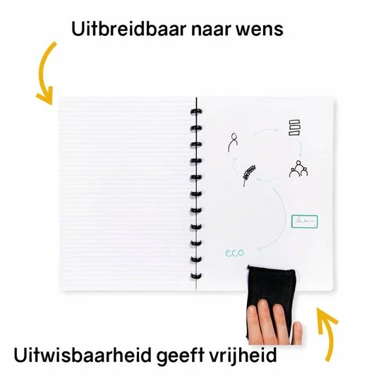 Uitgang ❤️ Greenstory - GreenBook Uitwisbaar Notitieboek - Lijn & Blanco - A4 - Blooming Blue 👍 6 Uitgang ❤️ Greenstory - GreenBook Uitwisbaar Notitieboek - Lijn & Blanco - A4 - Blooming Blue 👍 - Afbeelding 4