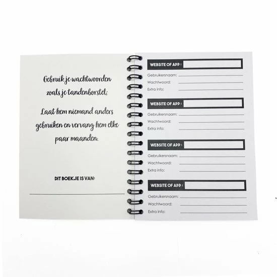 Goedkoopste ๐ Hippekaartjeswinkel Wachtwoordenboek - Notitieboek Voor Wachtwoorden - Ruimte Voor 200 Wachtwoorden - Tip - Cadeau - Sinterklaascadeau ๐ 6 Goedkoopste ๐ Hippekaartjeswinkel Wachtwoordenboek - Notitieboek Voor Wachtwoorden - Ruimte Voor 200 Wachtwoorden - Tip - Cadeau - Sinterklaascadeau ๐ - Afbeelding 4
