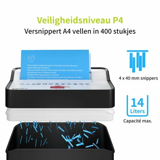 Hete verkoop ๐คฉ ACROPAQ Papierversnipperaar - Voor Thuis En Kantoor, 14 Liter, P4, Tot 6 Vellen - Papiervernietiger - Zwart ๐ 7 Hete verkoop ๐คฉ ACROPAQ Papierversnipperaar - Voor Thuis En Kantoor, 14 Liter, P4, Tot 6 Vellen - Papiervernietiger - Zwart ๐ - Afbeelding 5