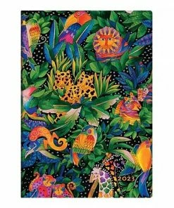 Nieuw 🎉 Paperblanks Agenda 2023 7d2p Midi Hor 13x18 Flex Jungle Song 🤩