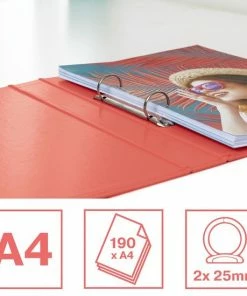 Alternative view of Beste recensies van ❤️ Esselte Colour'Breeze A4 2-Rings Ringband Met Harde Kaft Voor 190 Vellen - Rugbreedte Van 42 Millimeter - Koraal 👏