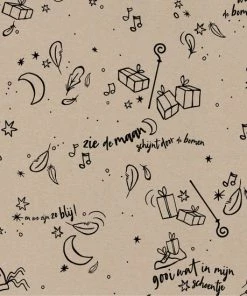 Alternative view of Korting 😀 Merkloos Inpakpapier Stevig Cadeaupapier Sinterklaas Kraft - Wit Zwart - Stickers Zakjes 🧨